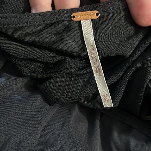 Free People Black Wrap Top Cinche Drawstring Top XS - Picture 4 of 4